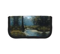 ESNAIUVCD Swamp Wetland Print Pencil Case Big Capacity Pencil Bag Makeup Pouch Durable Students Stationery with Double Zipper for School/Office