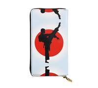 ESNAIUVCD Taekwondo Design Print Genuine Leather Women's,Men's Wallets,Multi-Functionclutch Purse,Zip Around Large Travel â€‹Mobile Phone Long â€‹Money Purses