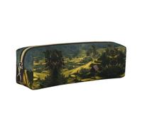 ESNAIUVCD Terraced Fields in Bali Print Leather Pencil Case Zippered Pouch Portable Large Capacity Stationery Organizer Cosmetic Bag for School Office(2PCS)