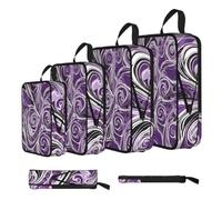 ESNAIUVCD The Sea Witch Inspired Print 4 Set Compression Packing Cubes for Suitcases,Expandable Storage Bags Organizers