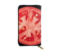 ESNAIUVCD Tomato Slice Print Genuine Leather Women's,Men's Wallets,Multi-Functionclutch Purse,Zip Around Large Travel ​Mobile Phone Long ​Money Purses