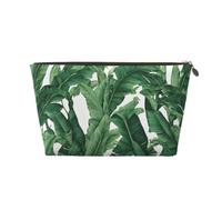 ESNAIUVCD Tropical Banana Palm Leaf Print Travel Makeup Bag Organizer Leather - Travel Toiletry Bag for Women & Men, Organizing Pouches for Purse with Zipper