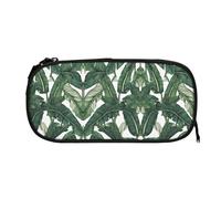ESNAIUVCD Tropical Banana Palm Leaves Print Zipper Large Pencil Case,Durable Stationery Pencilcase Bag,Multifunctional Pencilcase Bag Penbag for School College Office Adult Girls and Boys