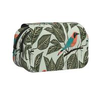 ESNAIUVCD Tropical Plants Print Large Capacity Double Layer Pen Bag,Suitable for Boys, Girls and Adults,This Office Pen Bag with Compartment Design