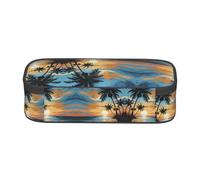 ESNAIUVCD Tropical Sunset Print Pencil Case for Kids,School Pen Bags Large Capacity Pencil Elementary School Pen Case Children Stationery Bags
