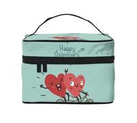 ESNAIUVCD Two Hearts Fall in Love On Bicycle Print Toiletry Bag Large Cosmetic Bag Travel Makeup Bag Organizer for Women