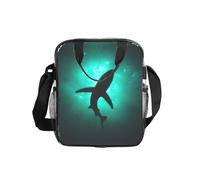 ESNAIUVCD Undersea Black Whales Print Men Women Transparent Pvc Shopping Bag Waterproof See Through Bag,With Handles For Lunch