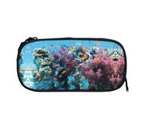 ESNAIUVCD Undersea World Print Zipper Large Pencil Case,Durable Stationery Pencilcase Bag,Multifunctional Pencilcase Bag Penbag for School College Office Adult Girls and Boys