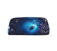 ESNAIUVCD Underwater Sea Lion Print Pencil Bag Zipper Large Pencil Bag Work Travel - Multifunctional Pencil Case,Makeup Bag