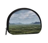 ESNAIUVCD Vast Grassland Expanse Print Portable Mini Storage Bag Shell Shaped Wallet Small Coin Wallet Shell Storage Bag