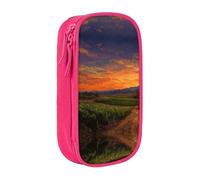 ESNAIUVCD Vineyard Sunset Print Pencil Case Coin Key Card Bag Purse Large Pen Pouch for Kids Boys School Office