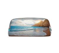ESNAIUVCD Water Rush to Tropical Beach Print Pencil Bag Zipper Large Pencil Bag Work Travel - Multifunctional Pencil Case,Makeup Bag