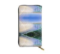 ESNAIUVCD Waterfall and Rainbow Print Genuine Leather Women's,Men's Wallets,Multi-Functionclutch Purse,Zip Around Large Travel â€‹Mobile Phone Long â€‹Money Purses
