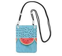 ESNAIUVCD Watermelon and Falling On Blue Background Print Carry A Mobile Phone Bag Diagonally,Crossbody Bag,Suitable for Carrying Mobile Phone Change, Etc