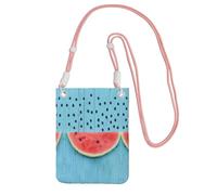 ESNAIUVCD Watermelon and Falling On Blue Background Print Carry A Mobile Phone Bag Diagonally,Crossbody Bag,Suitable for Carrying Mobile Phone Change, Etc