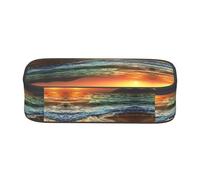 ESNAIUVCD Waves Sunset Print Pencil Case for Kids,School Pen Bags Large Capacity Pencil Elementary School Pen Case Children Stationery Bags