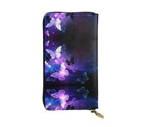 ESNAIUVCD White Butterfly Print Genuine Leather Women's,Men's Wallets,Multi-Functionclutch Purse,Zip Around Large Travel â€‹Mobile Phone Long â€‹Money Purses