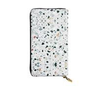 ESNAIUVCD White Parttern Print Genuine Leather Women's,Men's Wallets,Multi-Functionclutch Purse,Zip Around Large Travel â€‹Mobile Phone Long â€‹Money Purses