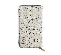 ESNAIUVCD Yellow Marble Print Genuine Leather Women's,Men's Wallets,Multi-Functionclutch Purse,Zip Around Large Travel â€‹Mobile Phone Long â€‹Money Purses