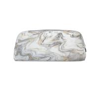 ESNAIUVCD Yellow Marble Print Pencil Bag Zipper Large Pencil Bag Work Travel - Multifunctional Pencil Case,Makeup Bag