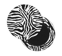 ESNAIUVCD Zebra Prints Print 2 Pack Bar Stool Seat Covers Stretch Round Chair Covers For 14-16 Inch Chair Fashion Vanity Seat Cushion Saddle Slipcovers