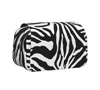 ESNAIUVCD Zebra Prints Print Large Capacity Double Layer Pen Bag,Suitable for Boys, Girls and Adults,This Office Pen Bag with Compartment Design