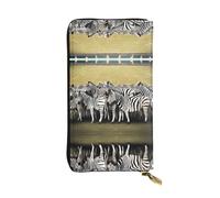 ESNAIUVCD Zebra Racetrack Print Genuine Leather Women's,Men's Wallets,Multi-Functionclutch Purse,Zip Around Large Travel â€‹Mobile Phone Long â€‹Money Purses