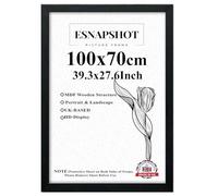 Esnapshoot 100x70cm-Black Large Picture Frames-MDF Wooden Photo Frames-HD Acrylic Front-Maxi Poster Frames For Art Print-Jigsaw Puzzle-Certificates-Modern Wall Hanging For Home & Office Décor
