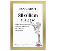 Esnapshoot 80x60cm-Gold Large Picture Frames-MDF Wooden Photo Frames-HD Acrylic Front-Maxi Poster Frames For Art Print-Jigsaw Puzzle-Certificates-Modern Wall Hanging For Home & Office Décor