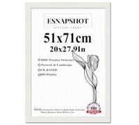 Esnapshot 51X71CM Large White MDF Wooden Picture Frame with Clear Perspex Front - Modern Wall-Mounted Display for Posters and Artwork - Elegant White Finish for Home or Office