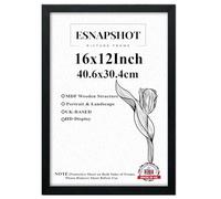 Esnapshot Modern Black-16x12INCH Photo Frame-perfect for Wall Art, Room Décor,office Décor-MDF Wood Backing-Multi Orientation-Protective Sheet-Metal Hooks included.