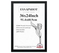 Esnapshot Modern Black-36x24INCH Photo Frame-perfect for Wall Art, Room Décor,office Décor-MDF Wood Backing-Multi Orientation-Protective Sheet-Metal Hooks included.