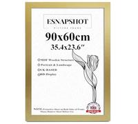 ESNAPSHOT Modern Large 60x90cm Photo Frame-perfect for Wall Art, Room Décor,office Décor-MDF Wood Backing-Multi Orientation-Protective Sheet-Metal Hooks included. (GOLD)