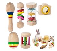 Esncddym Bunny Toys for Rabbits Indoor | Colorful Strengthening 6x Chew Toys for Rabbits - Bite-Resistant Cute Hamster Teether, Pet Supplies, Pet Playing Teeth Grinding Chew Stuff