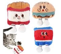 Esncddym Cat Nip Toys - 3-Piece Cute Kitten Plush Toys with Catnips,Cat Puzzle with Bells, Pet Chew Ball, Indoor Entertainment Kit, Super Soft for Exercise