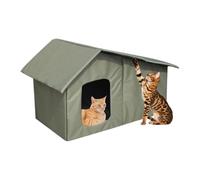 Esncddym Feral Cat Shelter | Weatherproof Winter Pet Bed | Waterproof Dog House, Removable Roof, Insulated Kitten Cave for Small Animals, Feral Cats