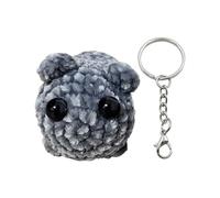 Esncddym Hamster Keychain,Sad Hamster Plush Keyring,Sad Hamster Meme Keychain, Crochet Sad Hamster Keychain With Sound, Handmade Sad Hamster Knitting Doll, Hamster Keychain Toys For Bag And Backpack