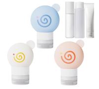 Esncddym Squeeze Bottle,Small Multifunctional Dispenser Set | Travel Accessories Storage Bottle with Lid, Cute Refillable Squeezable Containers for Travel Home