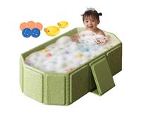 Esncddym Toddler Bath Tub | Large Toddler Bathtub Foldable Baby Tub | Portable Shower Basin, Includes 5 Balls, 2 Ducks, Water Toy for Kids 0-8 Years Old, Boys Girls