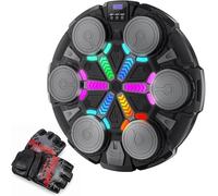 Esnowlee Music Boxing Machine for Adults and Kids, Smart Music Boxing Training Equipment with Gloves,Wall Mounted Punching Target Machine for Home, Office, Gym (Black)