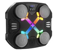 Esnowlee Music Boxing Machine for Kids, Wall-Mounted Bluetooth Punch Pad with Gloves,Sport Toy Gifts for 3 4 5 6 7 8 9 10 11 12 Year Old (Black)