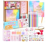 Esnowlee Stationery Set for Girls - 49pcs DIY Journal Set for Tween & Teen Girls, Scrapbook & Diary Supplies Set, Journaling Art Crafts Kit, Ideal Gifts for 8 9 10 11 12 13 14 Year Old Girl