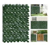 Esoes Artificial Leaf Screening,2 * 50 * 100cm Fence Screening Trellis with Artificial Leaves, Plant Wall Fake Grass Decorative Garden Screening for Balcony Garden Decoration-Dark Green