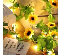 Esoes Battery Operated Sunflower Fairy Lights 6.5ft-2M/20 LED 2PCS String Lights - Decorative Artificial Flower Garland for Outdoor Indoor Home Bedroom Patio Garden Christmas Tree