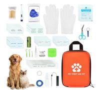 Esoes First Aid Kit for Dog and Cat [128 Pieces] First Aid Kit for Small Animals, Emergency Kit for Dogs & Cats, Ideal for Pets, for Home Hiking or On the Go