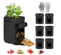 Esoes Large 10 Gallon 40 LitreGrow Bag Breathable Fabric Planting Sack for Potatoes Vegetables Peanuts Includes 1 Pair Gardening Gloves for Balcony Garden Nursery Use Reusable Sturdy