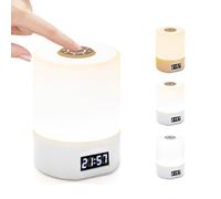 Esoes LED Night Light Kids Touch Control Dimmable Night Light with time Display USB Rechargeable Bedside Table Lamp Kids Breastfeeding and Sleep Aid Memory Function Warm Light