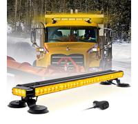 Esoldnic 33.5 Inch LED Strobe Flashing Light Bar, 66 LEDs Double Side High Intensity Emergency Warning Lights, 12-24V LED Amber Beacon with Magnetic Mounts for Vehicle Car Truck Trailer Roof (Amber)