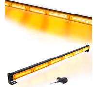 Esoldnic 6-COB LED Strobe Light Bar 35inch Hazard Warning Flash Light Roof Strobe Light 15 Flash Patterns for UTV, ATV, Polaris RZR, Can-Am Maverick X3, Yamaha, Quad, Jeep （12V-24V Amber） (D6)