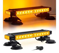 Esoldnic LED Strobe Flashing Light Bar, 30 LEDs Double Side Amber Beracon Light Bar, Magnetic Emergency Hazard Flashing Beacon with Magnetic Mounts for Snow Plow Truck Construction Vehicle (12-24V)